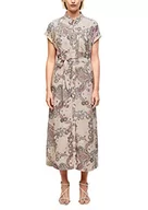 Sukienki - s.Oliver BLACK LABEL Damska sukienka z wzorem na całej powierzchni, Beżowy ornamental Print, 40 - miniaturka - grafika 1