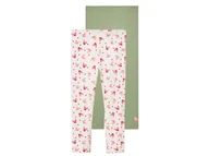 Spodnie i spodenki dla dziewczynek - lupilu® Legginsy dziecięce z bawełny, 2 pary (zielony/różowy, 98/104) - miniaturka - grafika 1