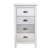 Komody - Wysoka biało-szara komoda z 4 szufladami Marckeric Romantica, 46x80 cm - miniaturka - grafika 1