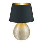 Noże stołowe - Czarna lampa stołowa z ceramiki i tkaniny Trio Luxor, wys. 35 cm - miniaturka - grafika 1