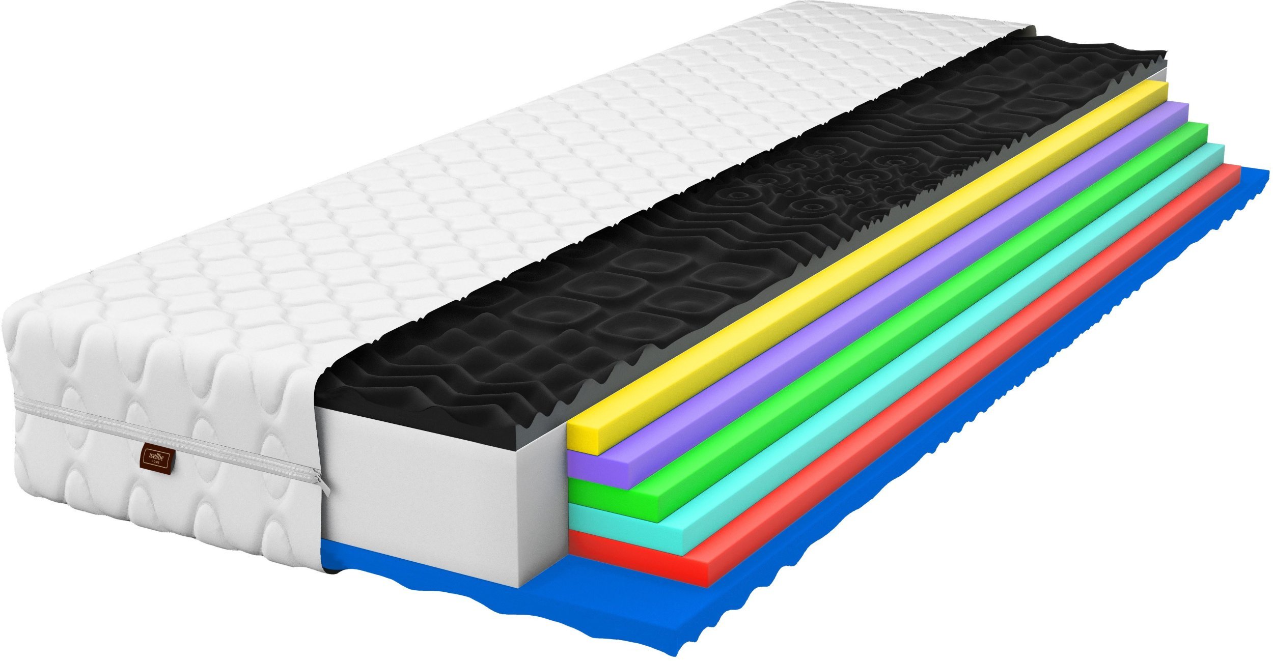 Materac piankowy 180x200 Eco Complex 21 cm z pikowanym pokrowcem masujący antyalergiczny