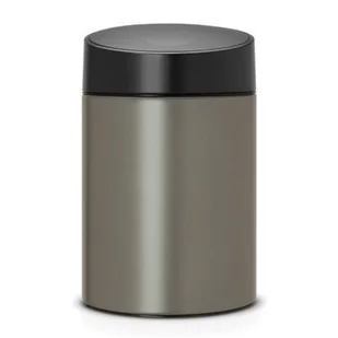 Brabantia kosz na śmieci Slide Bin - 5L Platynowy pokrywa czarna 483141 - Kosze na śmieci - miniaturka - grafika 1