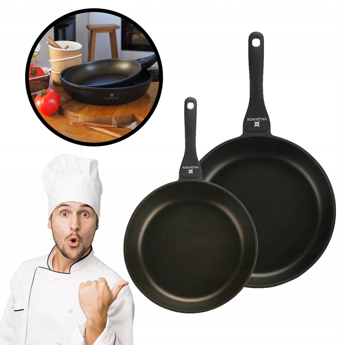 Zestaw patelni powłoka nieprzywierająca ILAG Premium Valdinox Expert 24/30