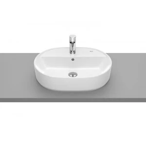 Roca A3270Y0S00 GAP Umywalka nablatowa owalna 55x40 cm z otworem na bateri$76 z przelewem Supraglaze$77 - Umywalki - miniaturka - grafika 1