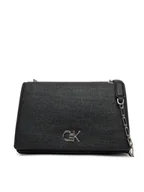 Torebki damskie - Calvin Klein Torebka Ck Medium Conv Chain Bag_Tex K60K613177 Czarny - miniaturka - grafika 1