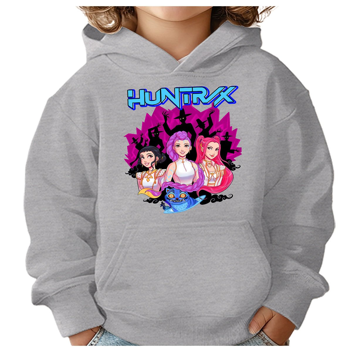 BLUZA DZIECIĘCA KPOP DEMON HUNTERS HUNTRIX 110-116 Z KAPTUREM BAWEŁNIANA