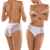 Bielizna nocna - Babell 136 Koronkowe Figi bawełniane Biały S - miniaturka - grafika 1