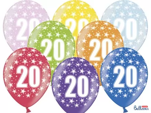 PartyDeco "Balony 30cm, 20th Birthday, Metallic Mix (1 op. / 6 szt.)" SB14M-020-000-6 [13990092] - Urodziny dla dorosłych - miniaturka - grafika 1
