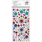 Zabawki kreatywne - Titanum Kryształki samoprzylepne kwiatki, kwadraty 141 szt. - miniaturka - grafika 1