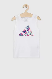 Koszulki dla dziewczynek - adidas top dziecięcy G TR-ES TK kolor biały - grafika 1
