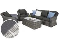 Meble ogrodowe - Meble ogrodowe technorattanowe Foggia Light Grey / Grey Melange - miniaturka - grafika 1
