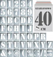 Zestawy piśmiennicze - Szablony malarskie wielorazowe alfabet Litery i Cyfry 40 cm Komplet 43 szt. - miniaturka - grafika 1