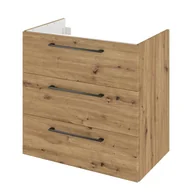 Szafki łazienkowe - Szafka pod umywalkę wisząca Remix 60x33x58 cm brązowa złoty dąb Sensea - miniaturka - grafika 1