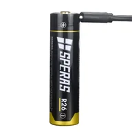 Latarki - akcesoria - Speras - Akumulator 18650 z gniazdem micro USB R26 - 2600 mAh - SPERAS R26 - miniaturka - grafika 1