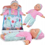 Plecaki - Lalka Bobas Laleczka Gumowa Baby Z Plecakiem Nosidełkiem Prezent - miniaturka - grafika 1