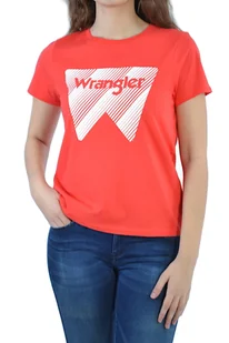 WRANGLER SS GRAPHIC TEE BITTERSWEET RED CZERWONY T-SHIRT DAMSKI - Koszulki i topy damskie - miniaturka - grafika 1