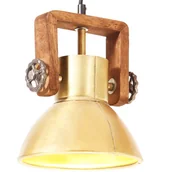 Lampy pozostałe - VidaXL Industrialna lampa wisząca, 25 W, mosiężna, okrągła, 19 cm, E27 320534  VidaXL - miniaturka - grafika 1