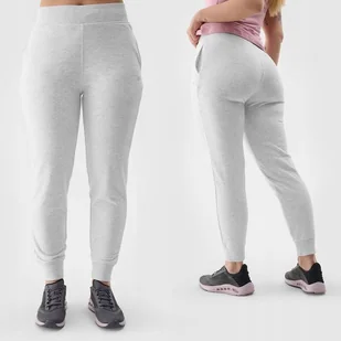 Spodnie Damskie Dresowe 4F Joggery Proste Dresy Szare 4FWSS24TTROF606 S - Spodnie damskie - miniaturka - grafika 1