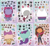 Zabawki kreatywne - Wyklejanka manualna dla dzieci Koci Domek Gabi Naklejka Naklejki 12 Arkuszy - miniaturka - grafika 1