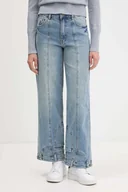 Spodnie damskie - Desigual jeansy POCKETS damskie high waist 25WWDD13 - miniaturka - grafika 1