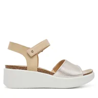 Sandały damskie - Sandały ECCO Flowt Wedge 27231360704 Złoty - miniaturka - grafika 1