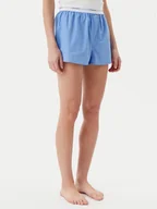 Piżamy damskie - Calvin Klein Underwear Szorty piżamowe LV00QS7411 Niebieski Relaxed Fit - miniaturka - grafika 1