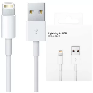 Kabel 2m Lightning do USB-A USB do Apple iPhone, iPad, iPod BOX Biały - Kable USB - miniaturka - grafika 1