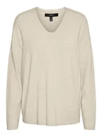 Swetry damskie - Vero Moda Sweter w kolorze beżowym - miniaturka - grafika 1