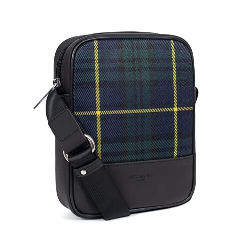 Hexagona Carreau Garni Synthétique Mat Paris Akademy Collection nylon w kratkę – 1 regulowany pasek na ramię – aktówka – ręcznik – torba na ramię, zielona, akademy, dł.: 10 x wys.: 18 x P: 3 cm
