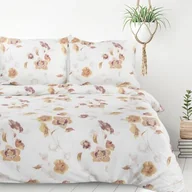 Pościel - Komplet pościeli w pomarańczowe kwiaty D91/POS/IGA 220 x 200 cm + 70 x 80 cm 2 sztuki - miniaturka - grafika 1