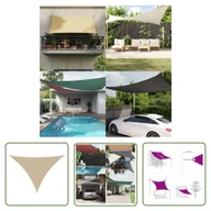 Parasole ogrodowe - The Living Store Żagiel ogrodowy - tkanina Oxford - trójkątny - 5x5x6 m - beżowy - Żagiel Ogrodowy - miniaturka - grafika 1