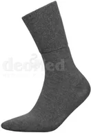 Bielizna lecznicza - JJW Deo Silver bawełniane bezuciskowe skarpetki zdrowotne, antybakteryjne, antyzapachowe z jonami srebra rozmiar 38-40 SZARE - miniaturka - grafika 1