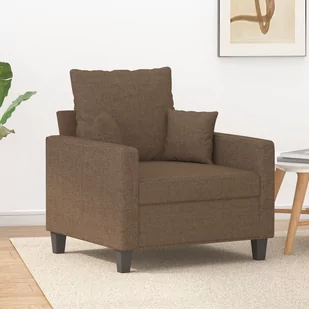 ﻿Fotel, brązowy, 60 cm, obity tkaniną - Krzesełka i taborety dla dzieci - miniaturka - grafika 1