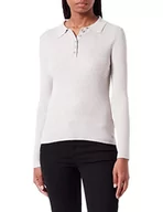 Swetry damskie - TOM TAILOR Denim Damski Sweter z kołnierzem 1033050, 30224 - Cloud Grey Melange, L - miniaturka - grafika 1