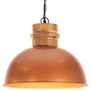 Lampy sufitowe - Wisząca lampa industrialna, kolor miedzi, okrągła, 42 cm, E27 - miniaturka - grafika 1