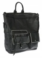 Torebki damskie - Plecak damski torebka damska pojemna shopper modna duża torba TB9259 Czarna - miniaturka - grafika 1