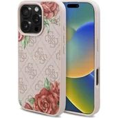 Etui i futerały do telefonów - Etui GUESS 4G Flowers Print MagSafe do Apple iPhone 16 Pro Max Różowy - miniaturka - grafika 1