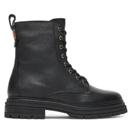 Botki damskie - Trzewiki Tommy Hilfiger Th Plaque Pebble Lace Boot Warm FW0FW08767 Czarny - miniaturka - grafika 1