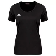 Koszulki i topy damskie - Kappa Kappa Damski T-shirt Fania Techniczny, czarny, 8Y 304TP50_913_8Y - miniaturka - grafika 1