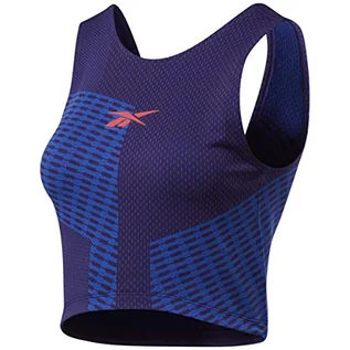 Koszulki i topy damskie - Reebok Damski top Ts Seamless Crop Top Q1 fioletowy Drkorc M GI5004 - grafika 1