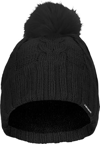 Reusch Eve Beanie przyjemnie ciepła i wiatroszczelna czapka dzianinowa czapka zimowa czapka narciarska z pomponem do uprawiania sportu i spędzania wolnego czasu dla kobiet o wysokim stylowym