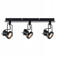 Lampy sufitowe - Listwa Lampa Wisząca 3 X Led Czarna Loftowa Styl Plafon Loft Metalowa - miniaturka - grafika 1