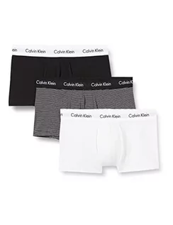 Spodenki damskie - Calvin Klein 3P Low Rise Trunk Bokserki (szorty) Mężczyźni, biały/czarny, L - grafika 1