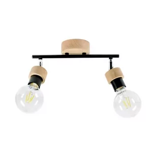 Britop LAMPA sufitowa MARJOLAINE 2834274 metalowa OPRAWA loftowe reflektorki regulowane czarne drewno - Lampy sufitowe - miniaturka - grafika 1