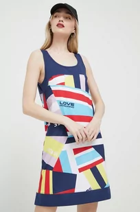 Love Moschino sukienka bawełniana mini prosta - Sukienki - miniaturka - grafika 1