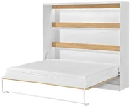 Łóżka - Tapczan rozkładany poziomy dąb + czarny uchwyt 160x200 S0-N70 - miniaturka - grafika 1