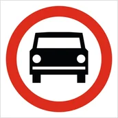 Akcesoria BHP - Znak drogowy Zakaz wjazdu pojazdów silnikowych, grube PCV3, format 50x50cm - miniaturka - grafika 1