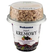 Kefiry, jogurty, maślanki - Bakoma - Jogurt kremowy z czarną porzeczką i granolą - miniaturka - grafika 1