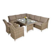 Meble ogrodowe - Narożnik z technorattanu MARYLAND Brown - miniaturka - grafika 1