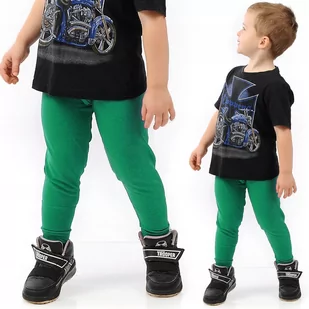 Getry chłopięce Długie legginsy Spodnie Zielone 146 - Legginsy - miniaturka - grafika 1